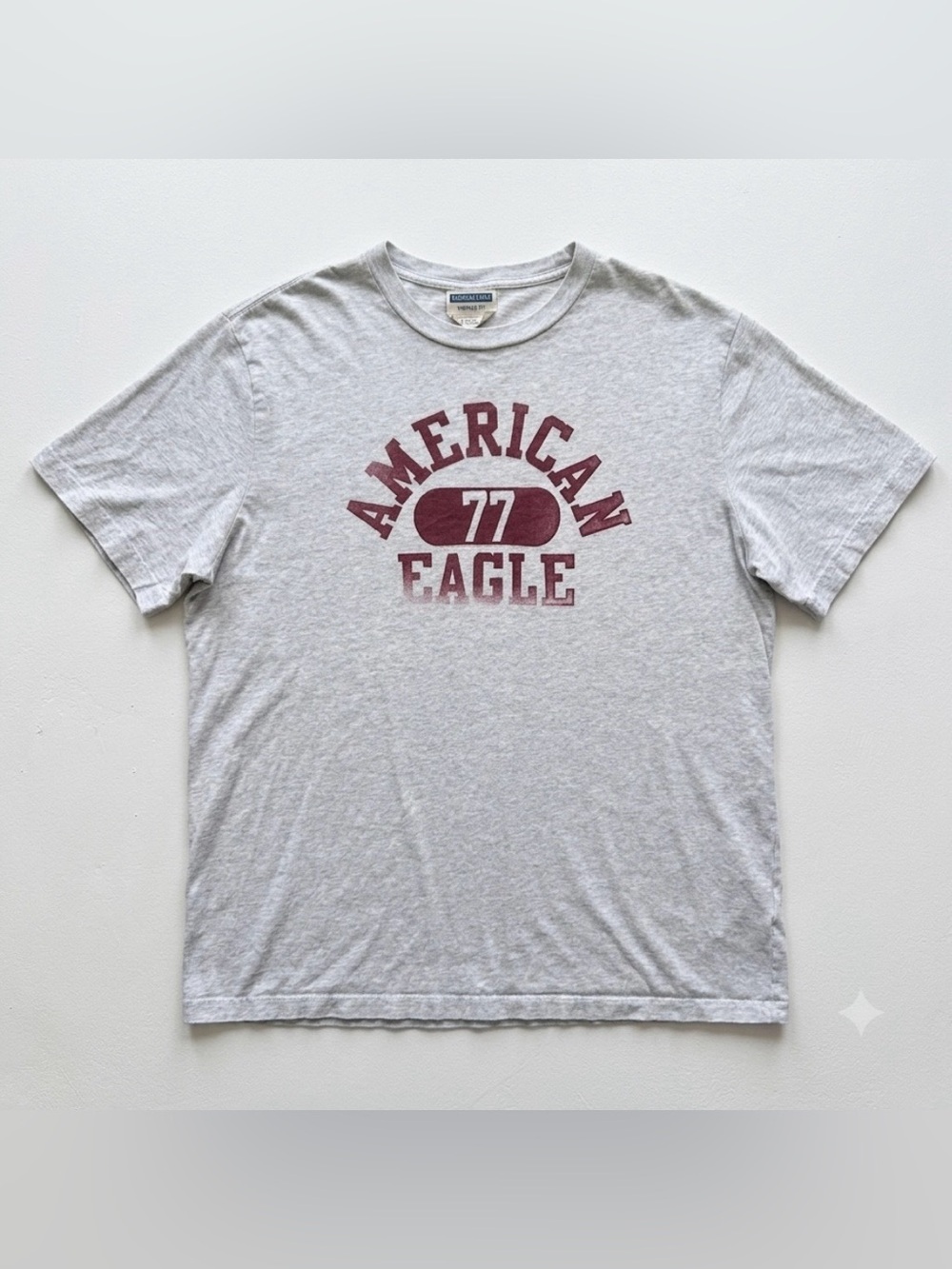 American Eagle Vintage Vault 77 Graphic Tee Retro Athletic Heather Grey Men’s L